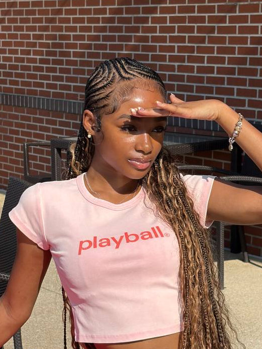 PLAYBALL BABY TEE (PINK)
